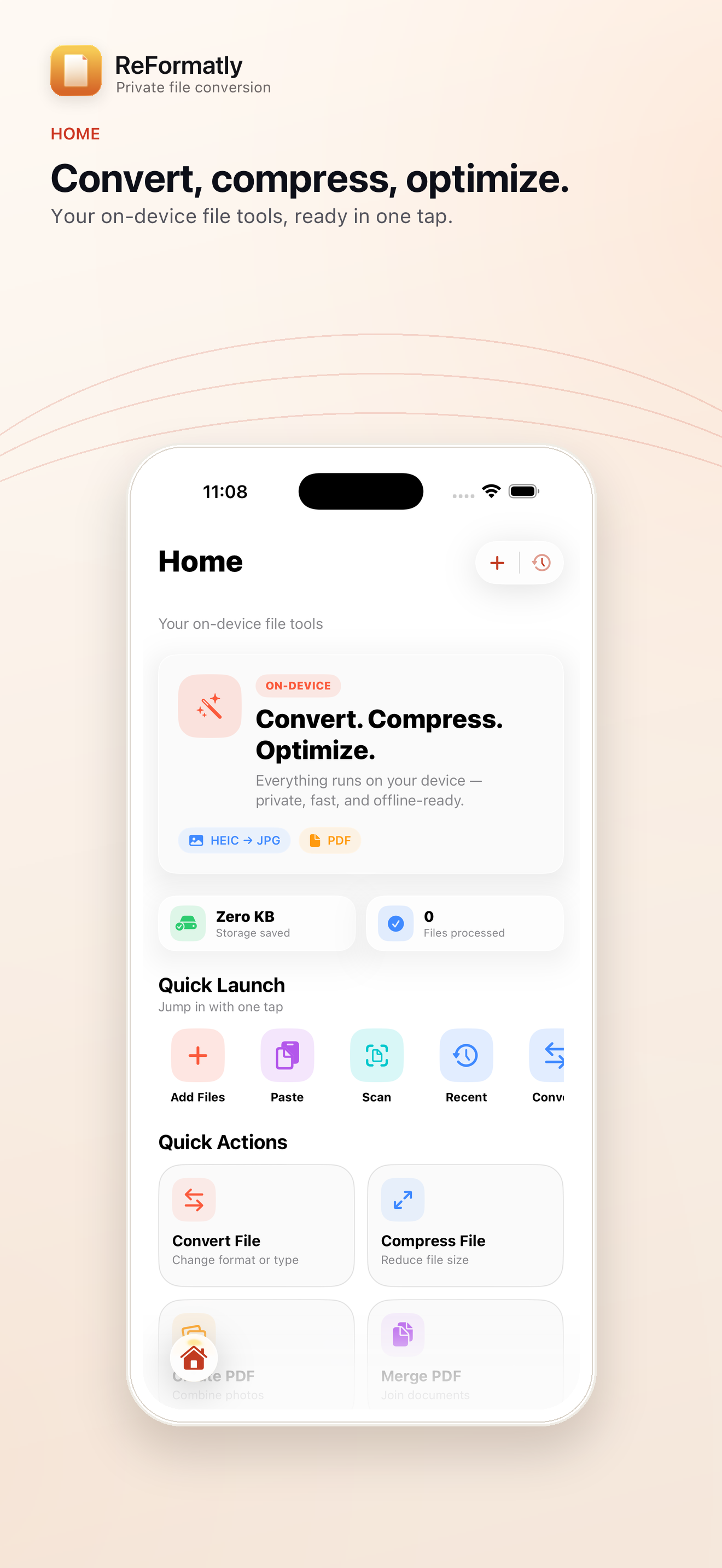 Home — Convert, compress, and open tools from one place.