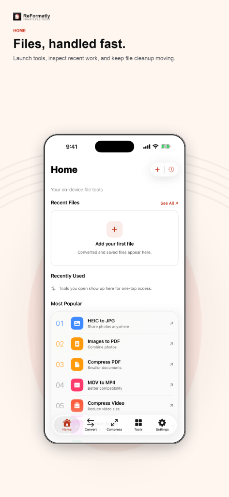 Home — Files, handled fast.